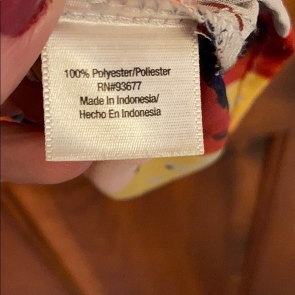 A.N.A. Henley Floral Splash Dressy Casual Gold Button Summer/Spring Blouse PM - Picture 7 of 8